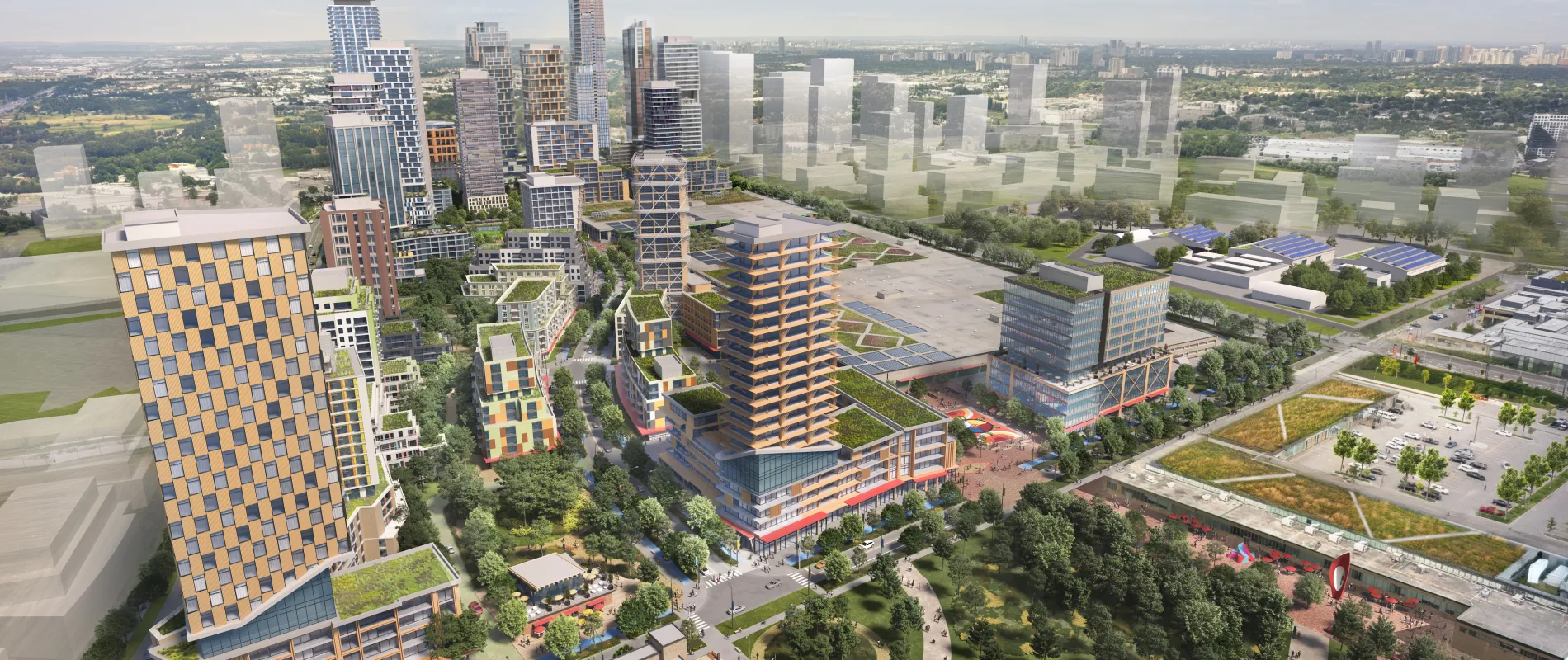 Rendering of Downsview West with buildings