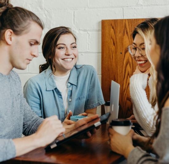 Group of people at a coffee shop