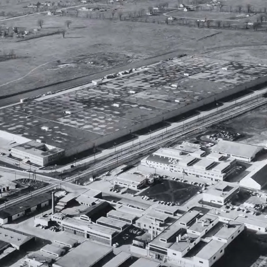Aerial showing vintage image of the Depot