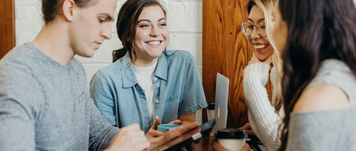 Group of people at a coffee shop