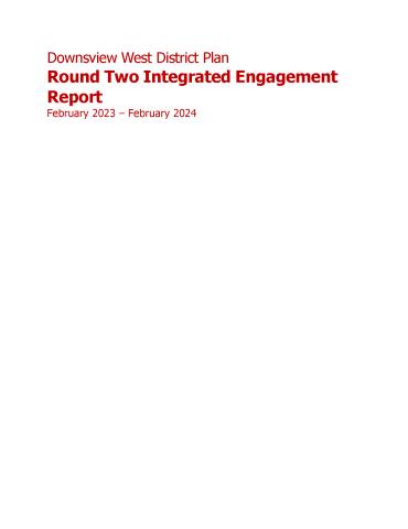 Round Two Integrated Engagement Report Cover Page 